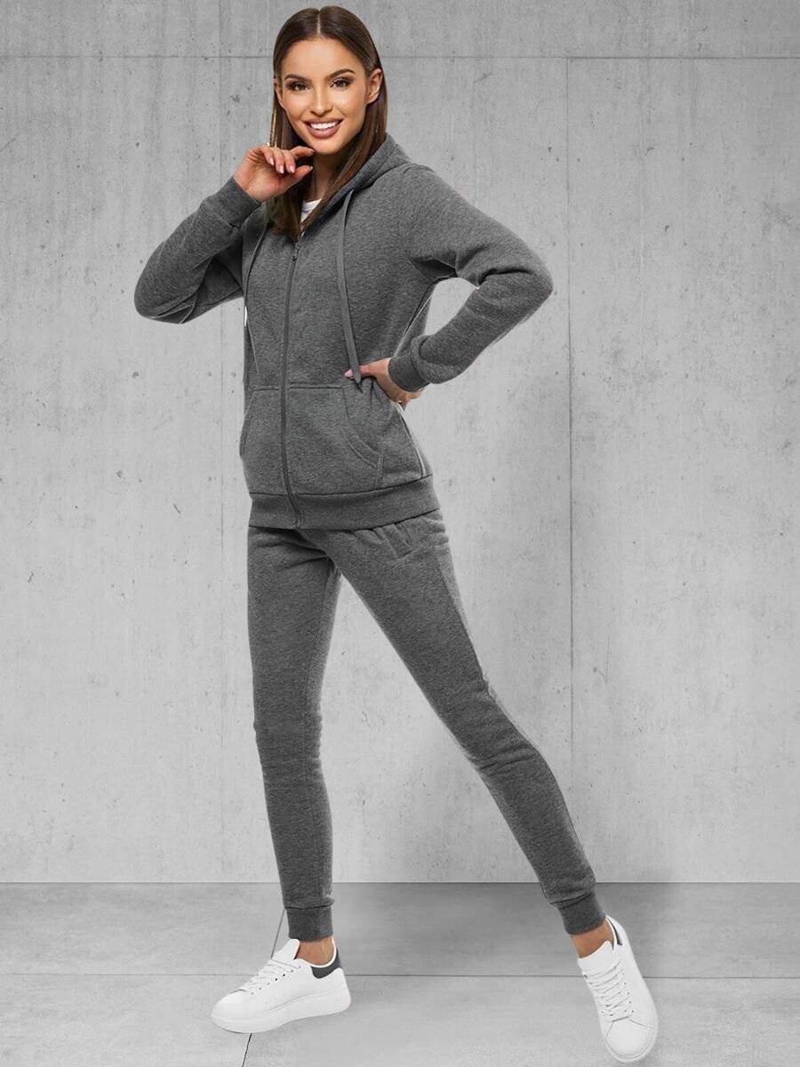 Ozonee Damen Trainingsanzug Dunkelgrau OZONEE 48 Begrenzte Freigabe