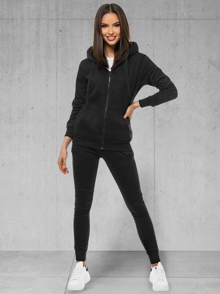 Ozonee Damen Trainingsanzug Schwarz OZONEE 36