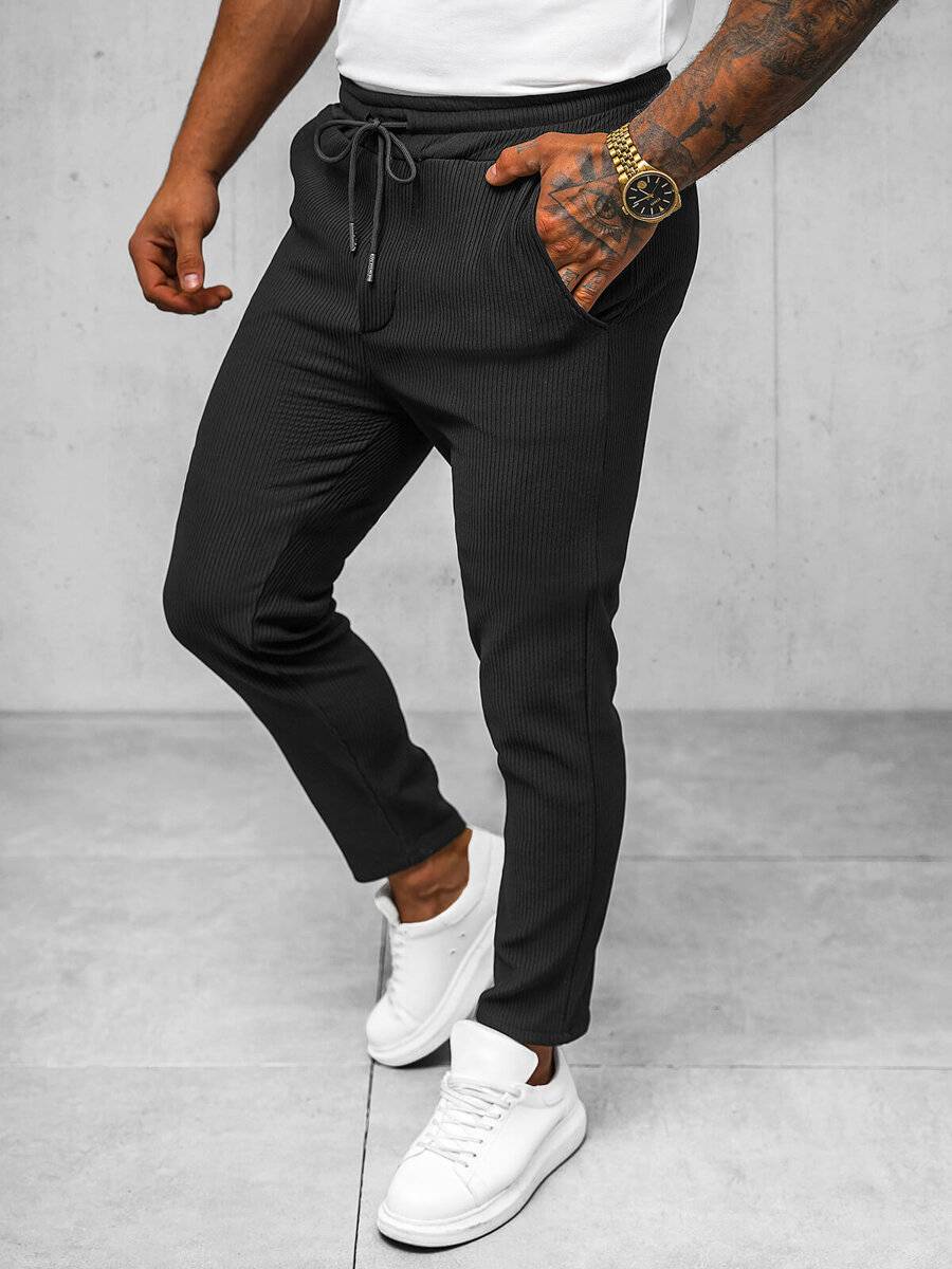 Ozonee Schwarzes Herrenset – Hemd und Hose OZONEE O/Y963TSP Discount Store für neue Produkte