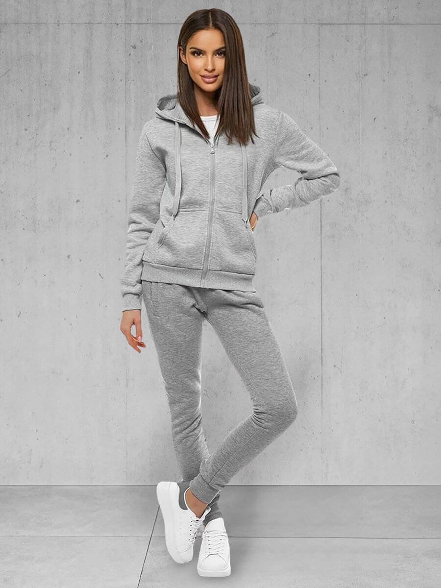 Ozonee Zweiteiliges Trainingsanzug-Set Grau OZONEE JS/CKW03