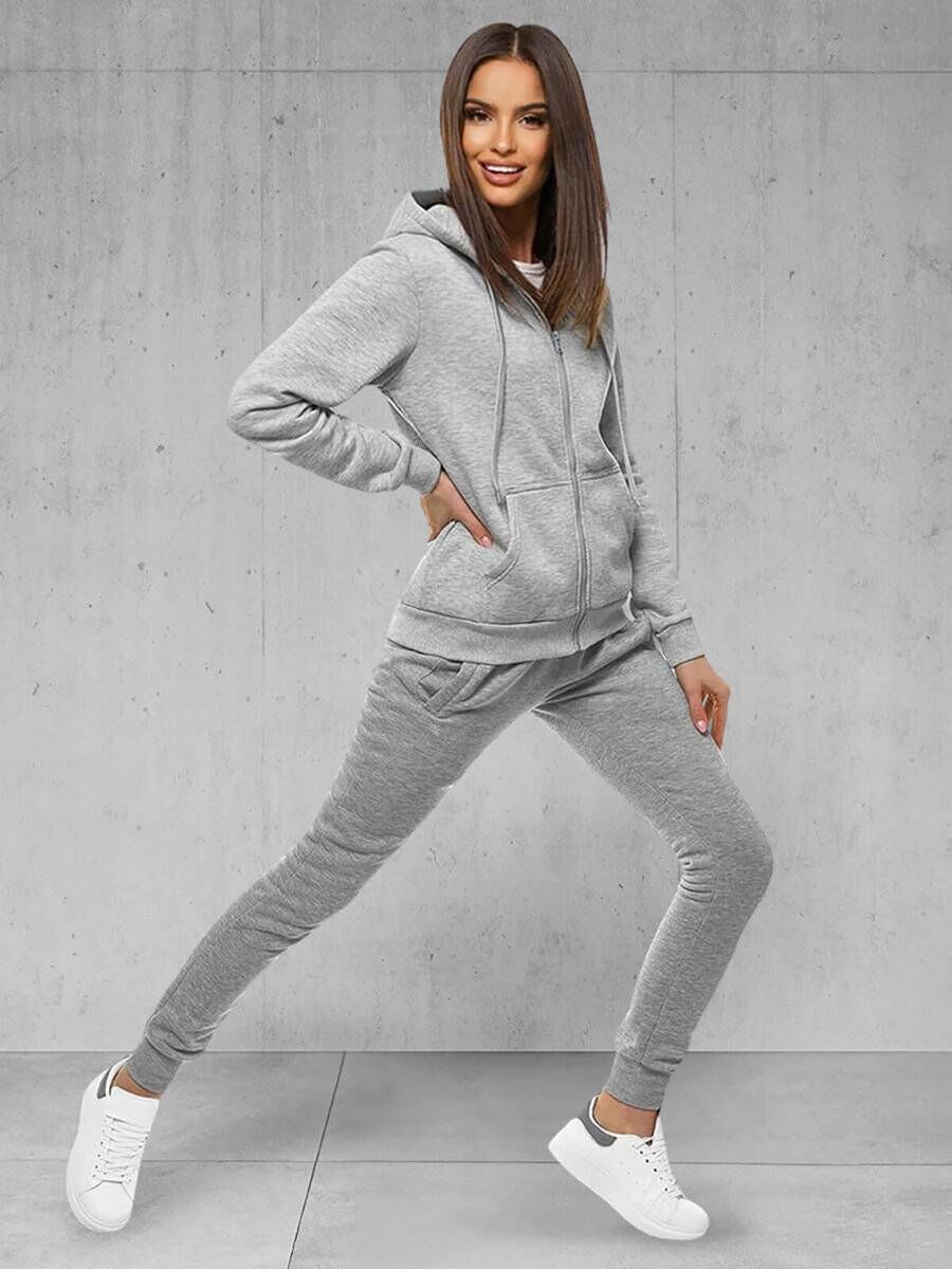 Ozonee Zweiteiliges Trainingsanzug-Set Grau OZONEE JS/CKW03 Saisonschlussverkauf