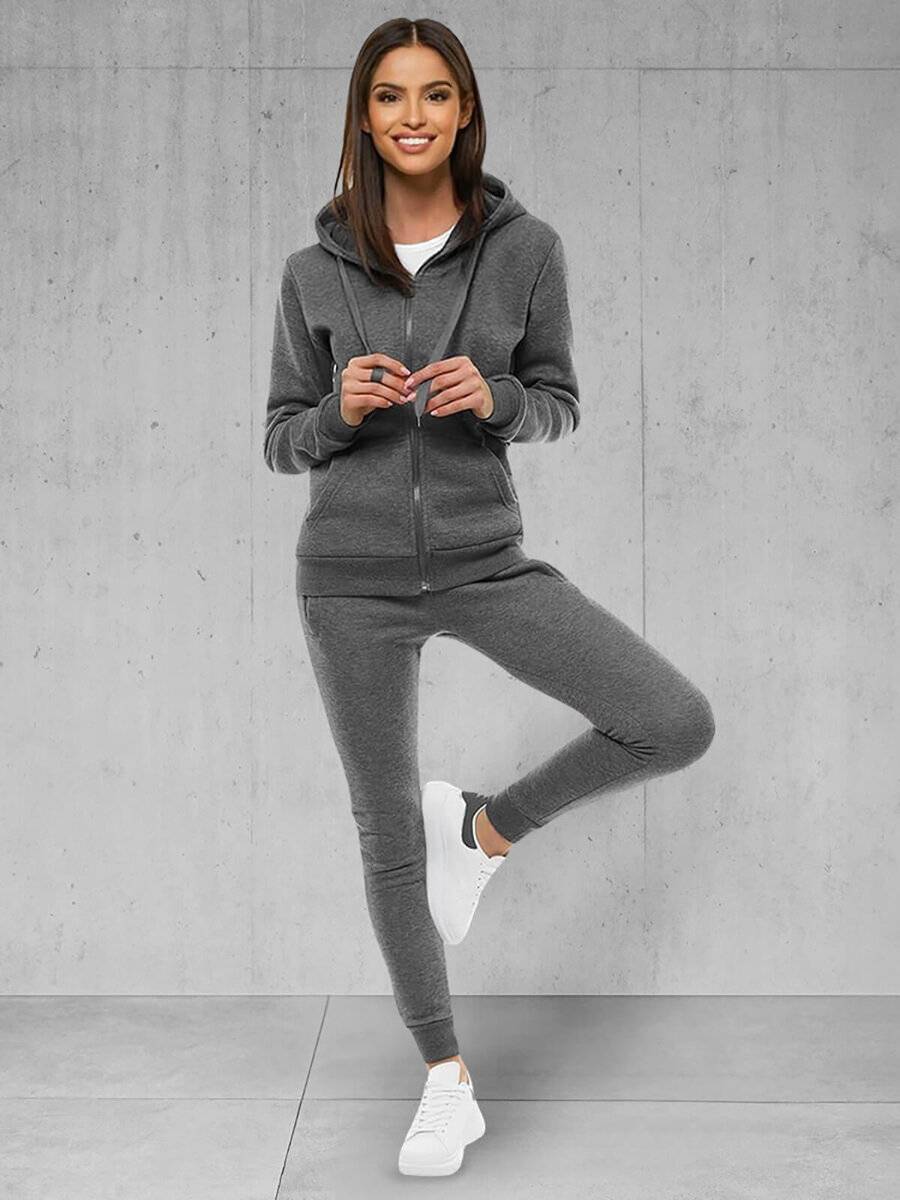 Ozonee Zweiteiliges Trainingsanzug-Set Anthrazit OZONEE JS/CKW03 Black Friday