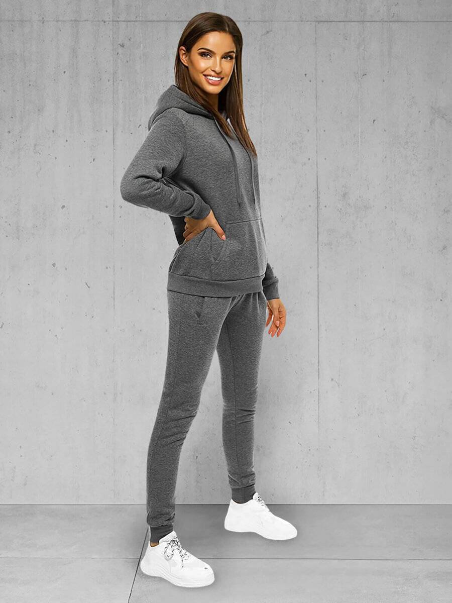 Ozonee Zweiteiliges Trainingsanzug-Set Anthrazit OZONEE JS/CKW02 Valentinstagsangebot
