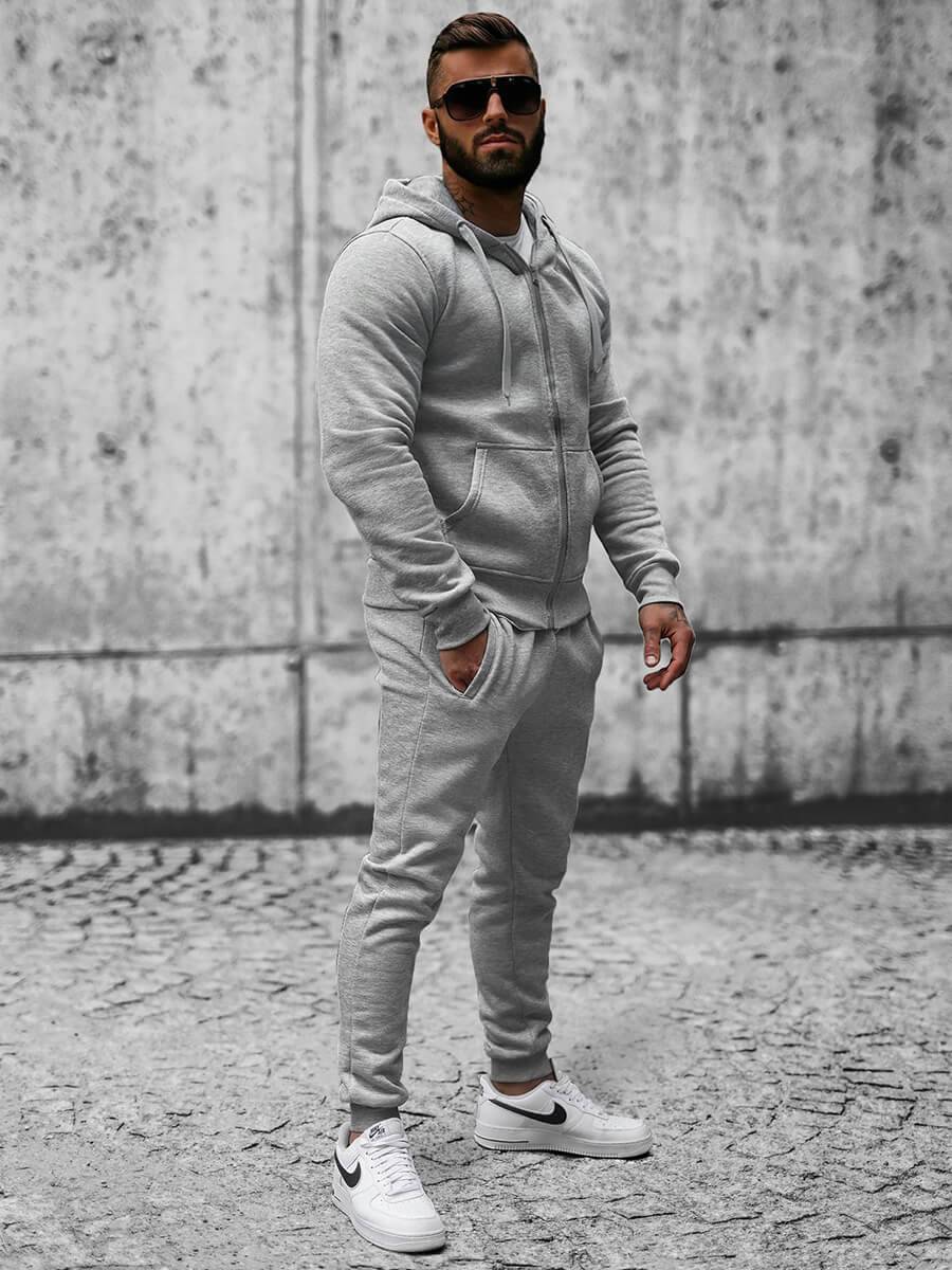 Ozonee Herren Sportanzug Grau OZONEE JS/XW2008 Lagerräumung