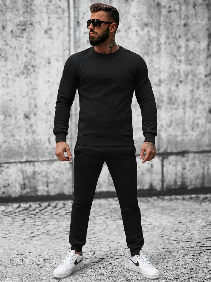Ozonee Herren Sportanzug Schwarz OZONEE JS/XW2001 Top Angebot