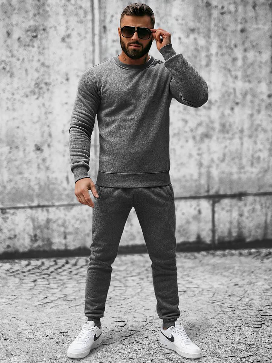 Ozonee Herren Sportanzug Anthrazit OZONEE JS/XW2001 Online Outlet