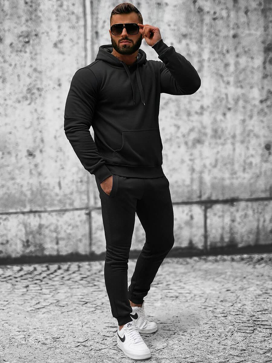 Ozonee Herren Sportanzug Schwarz OZONEE JS/XW2009 Zeitlich begrenztes Angebot