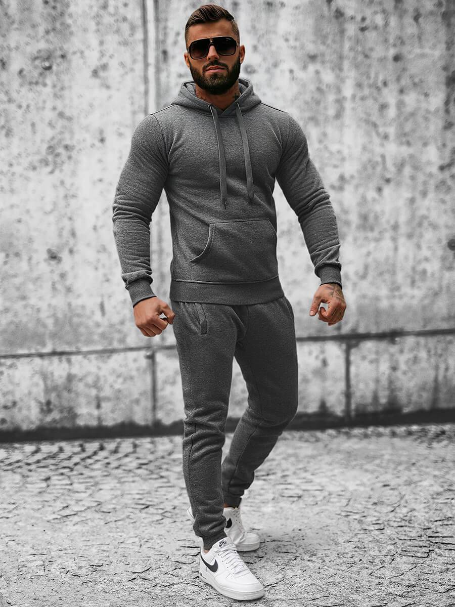 Ozonee Herren Sportanzug Anthrazit OZONEE JS/XW2009 Blitzangebot