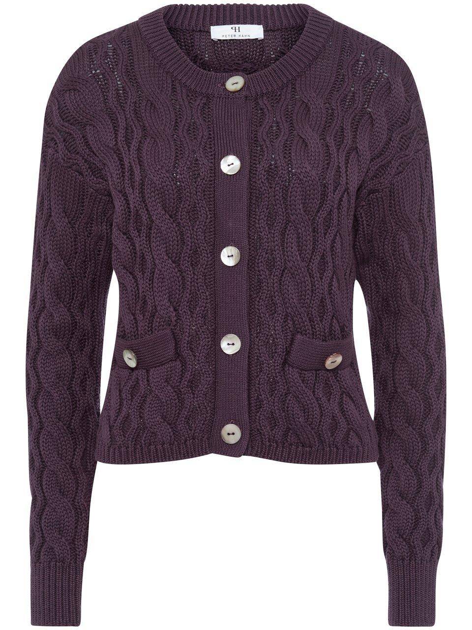 Peter Hahn Strickjacke mit Rundhals-Ausschnitt Begrenztes Angebot