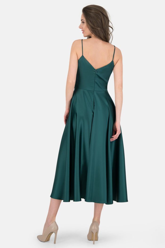 Prestije Spaghetti Kleid drapiert mit Beinschlitz Große Rabatte