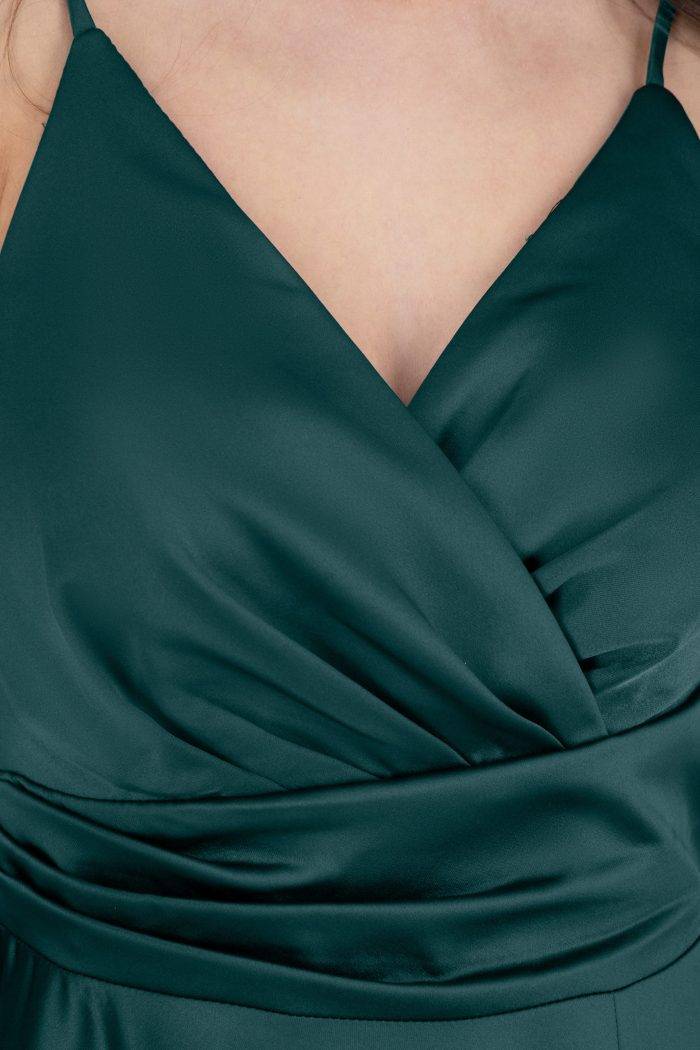 Prestije Spaghetti Kleid drapiert mit Beinschlitz Große Rabatte