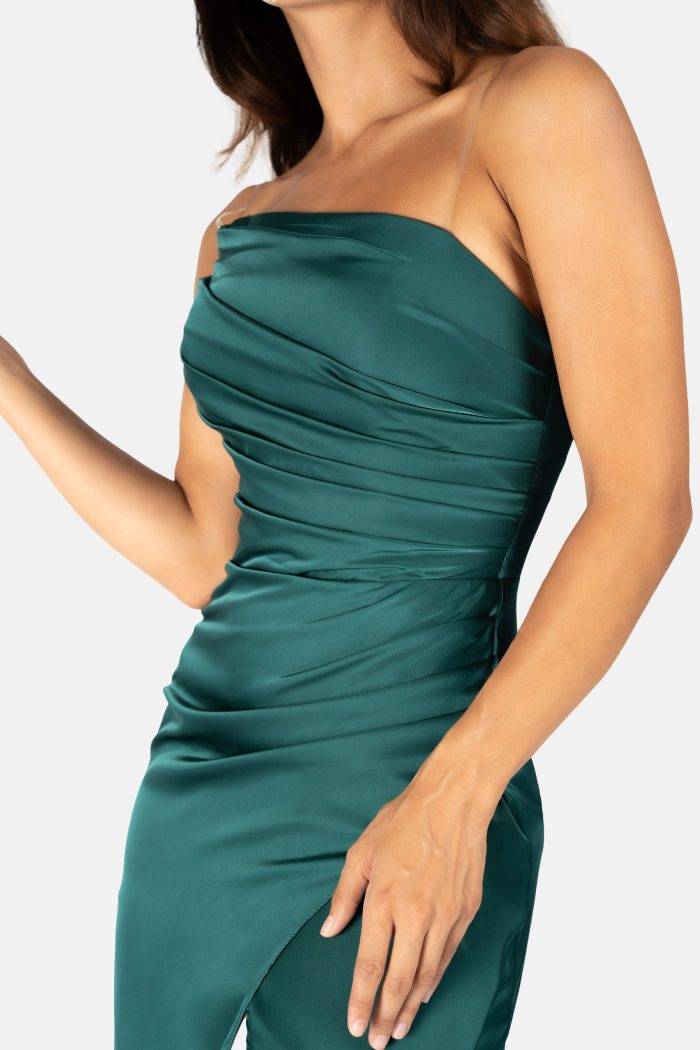 Prestije Maxikleid Satin mit Beinschlitz Neuheiten