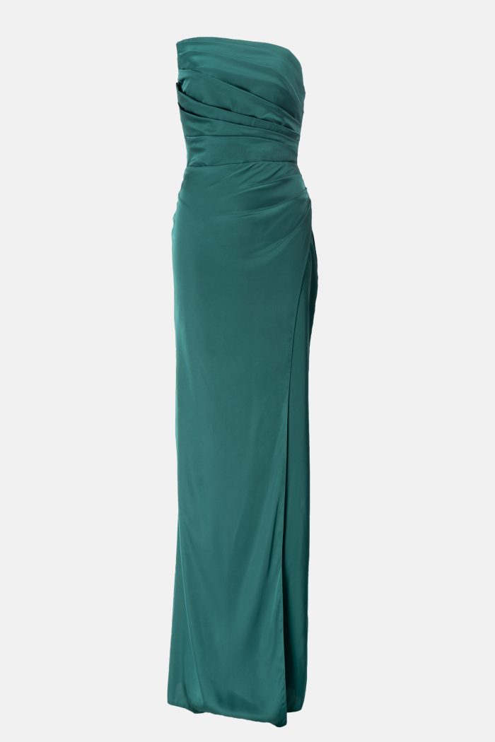 Prestije Maxikleid Satin mit Beinschlitz Neuheiten