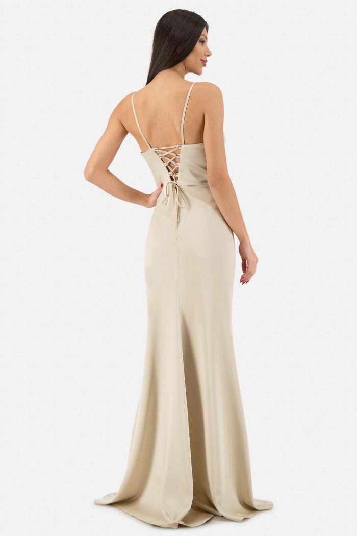 Prestije Satin Maxikleid drapiert Kauf eins, bekomm eins gratis