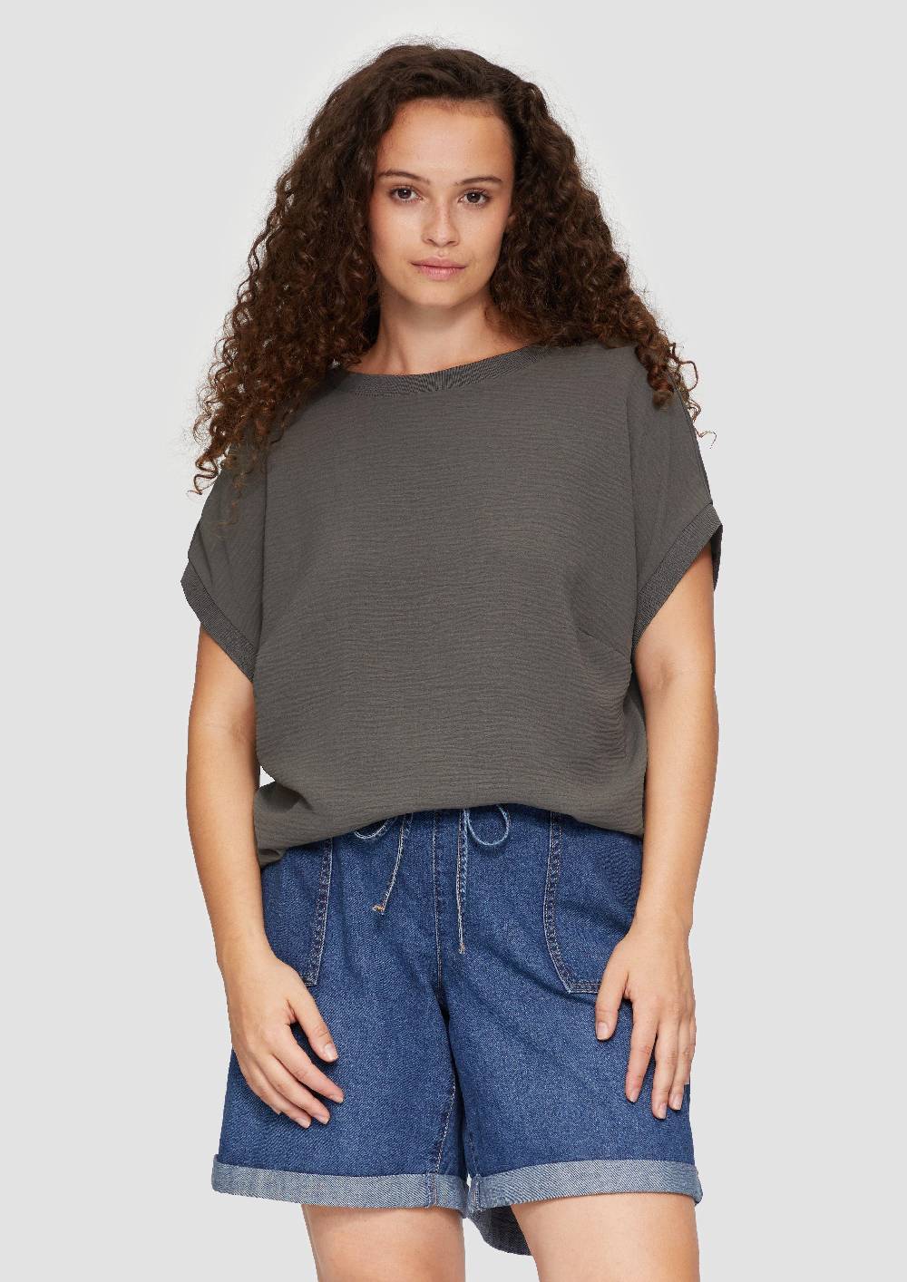 s.Oliver Materialmix-T-Shirt im Loose Fit Kauf eins, bekomm eins gratis