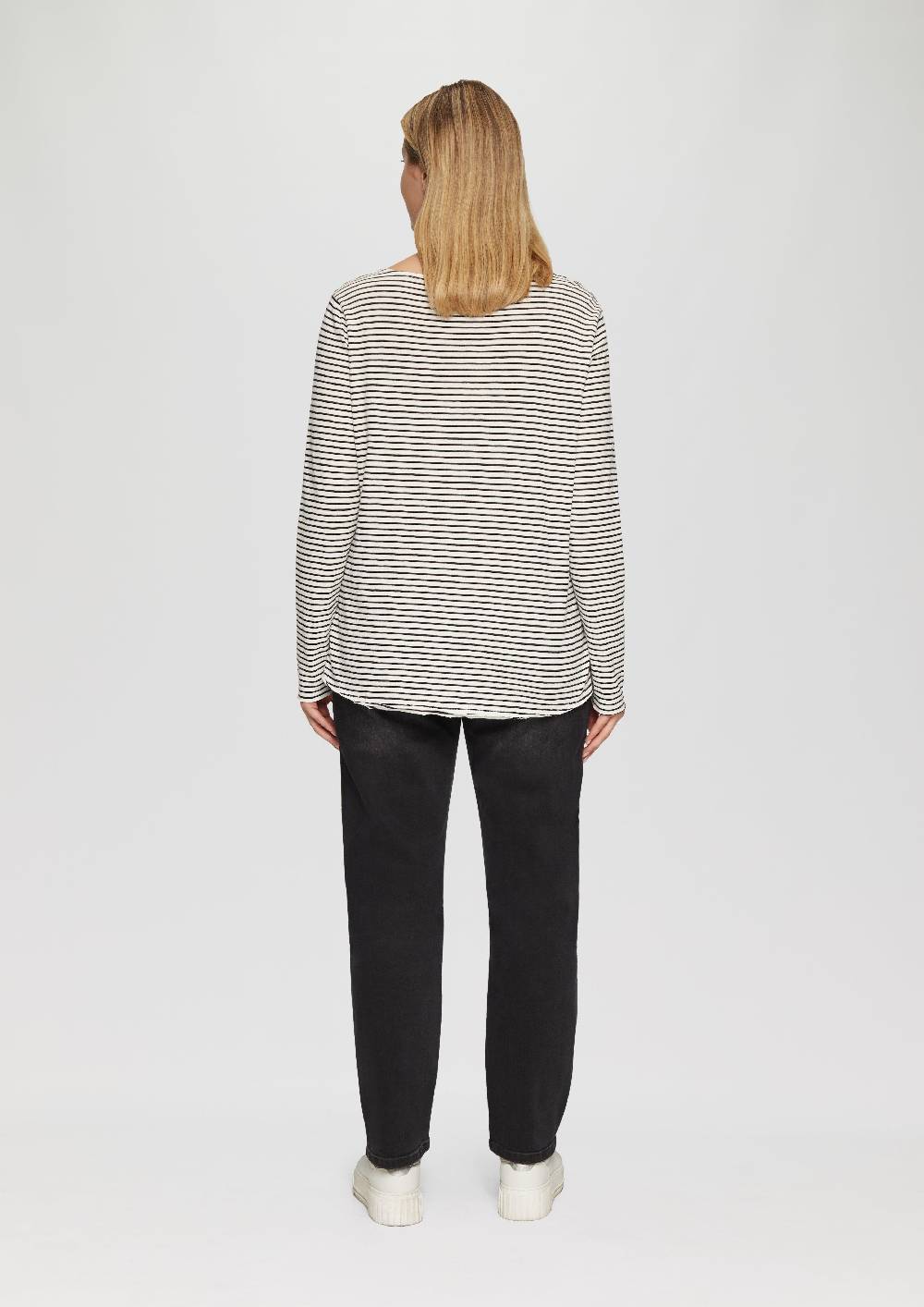 s.Oliver Longsleeve mit Flammgarnstruktur und Rundhalsausschnitt Sonderangebote