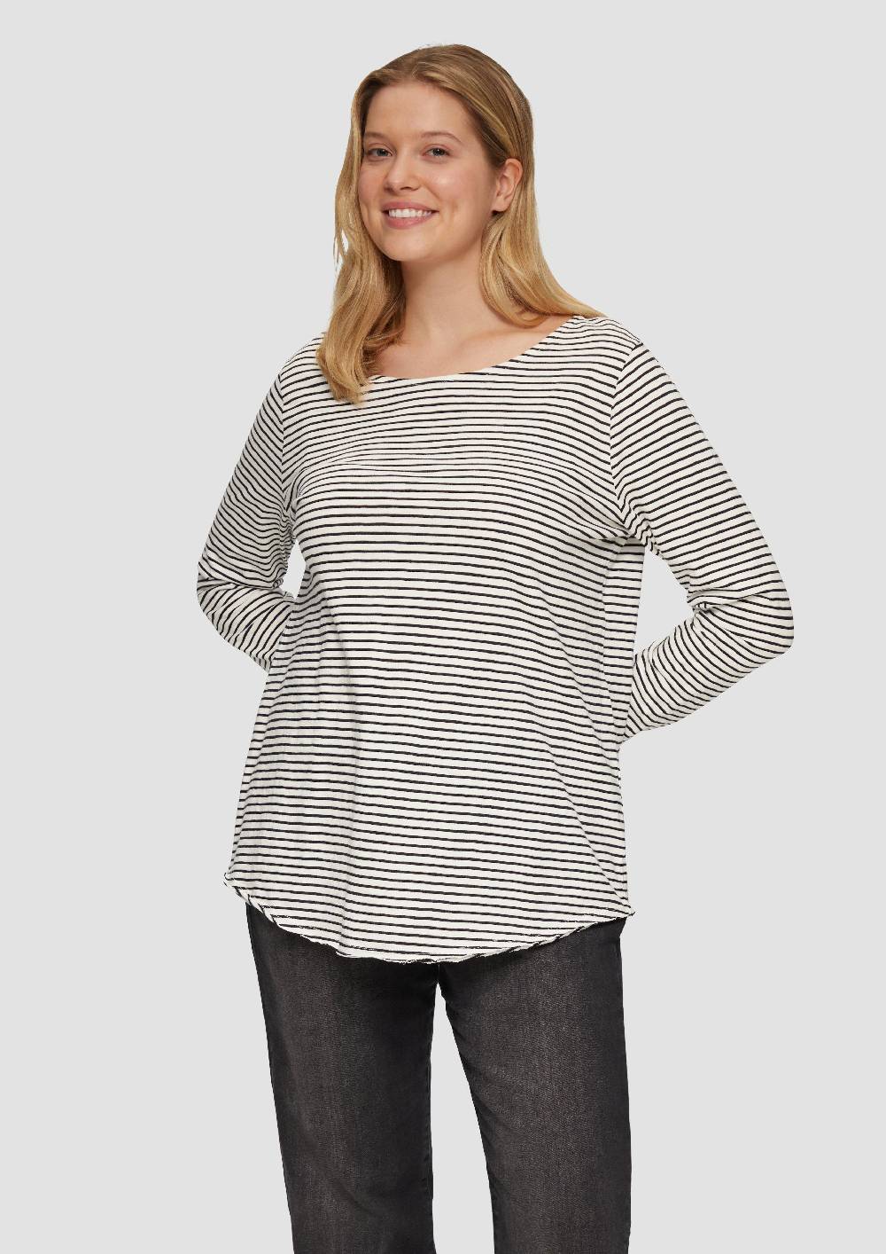 s.Oliver Longsleeve mit Flammgarnstruktur und Rundhalsausschnitt Sonderangebote