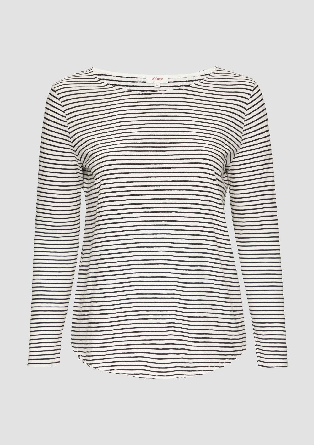s.Oliver Longsleeve mit Flammgarnstruktur und Rundhalsausschnitt Sonderangebote