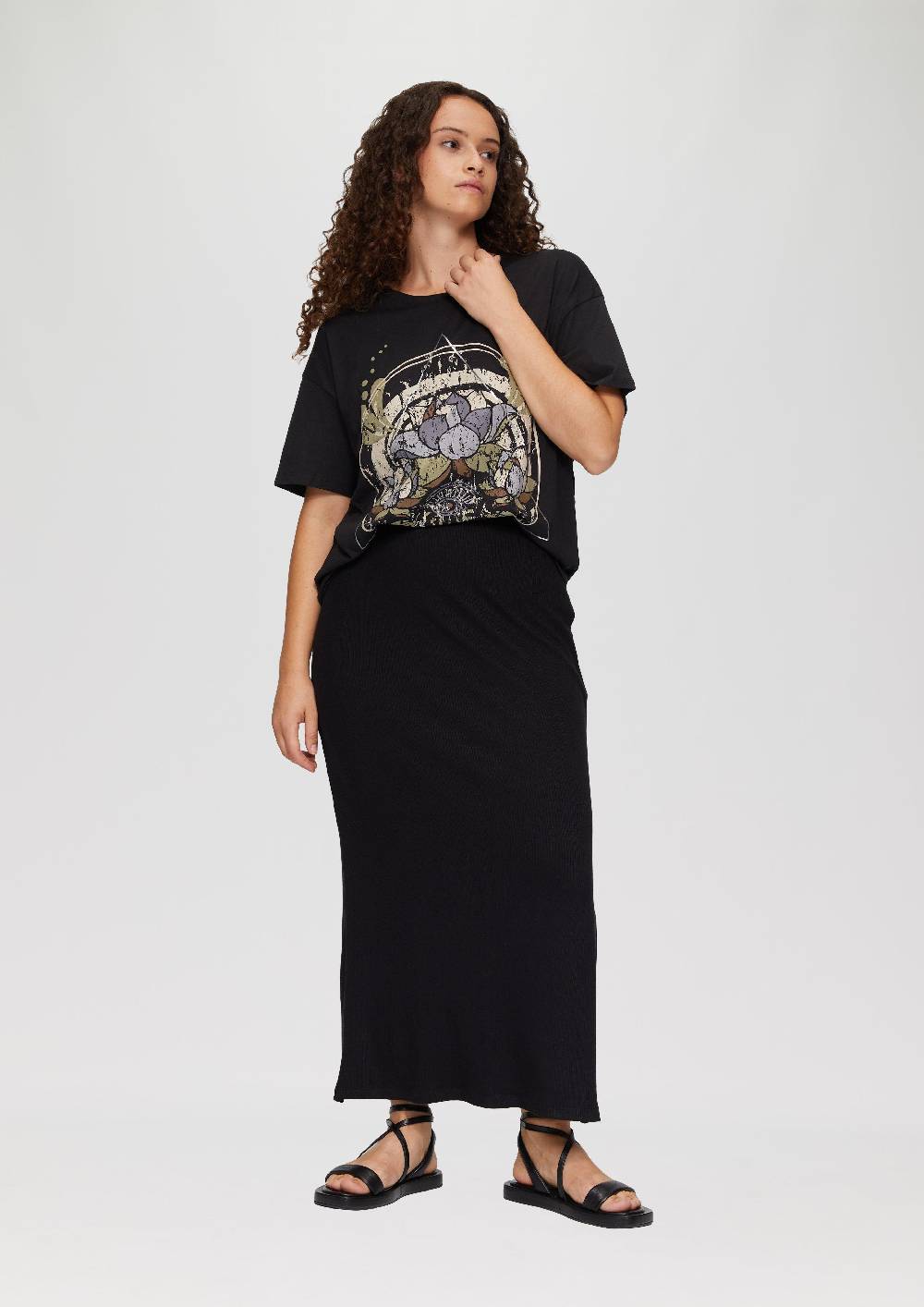 s.Oliver Print-T-Shirt mit überschnittenen Schultern Begrenzte Freigabe