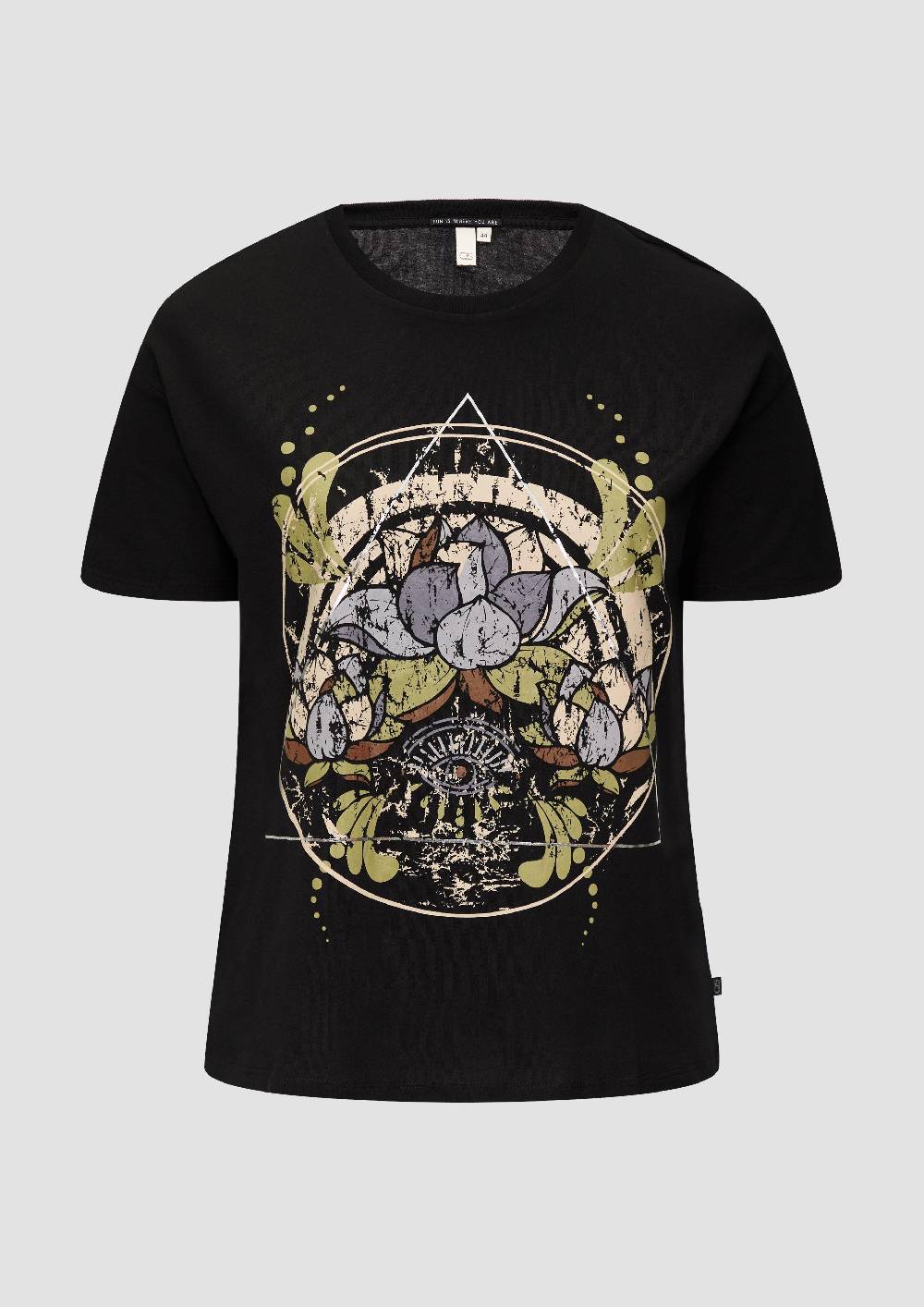 s.Oliver Print-T-Shirt mit überschnittenen Schultern Begrenzte Freigabe