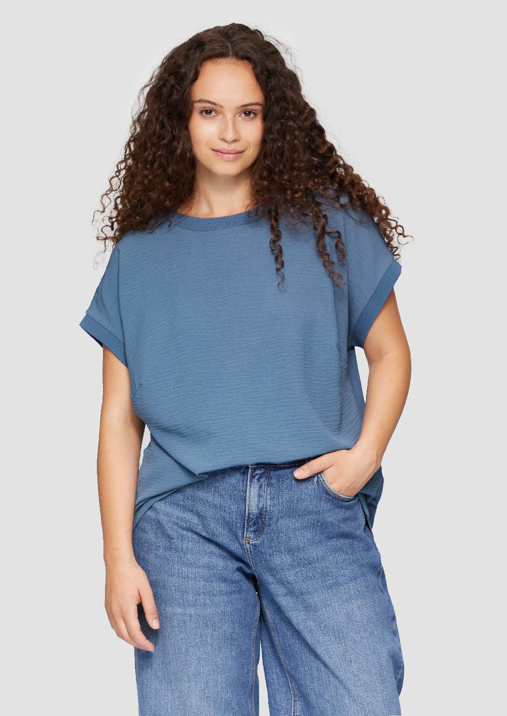 s.Oliver Materialmix-T-Shirt im Loose Fit JETZT KAUFEN