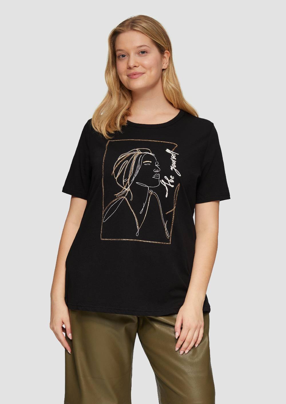 s.Oliver T-Shirt mit Stickerei-Artwork Nur noch ein Tag übrig