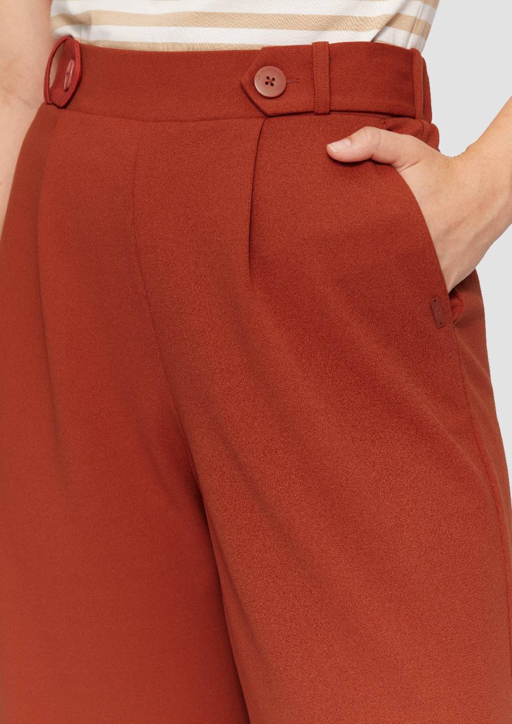 s.Oliver Elastische Wide-Leg-Hose aus Crêpe Super Rabatt