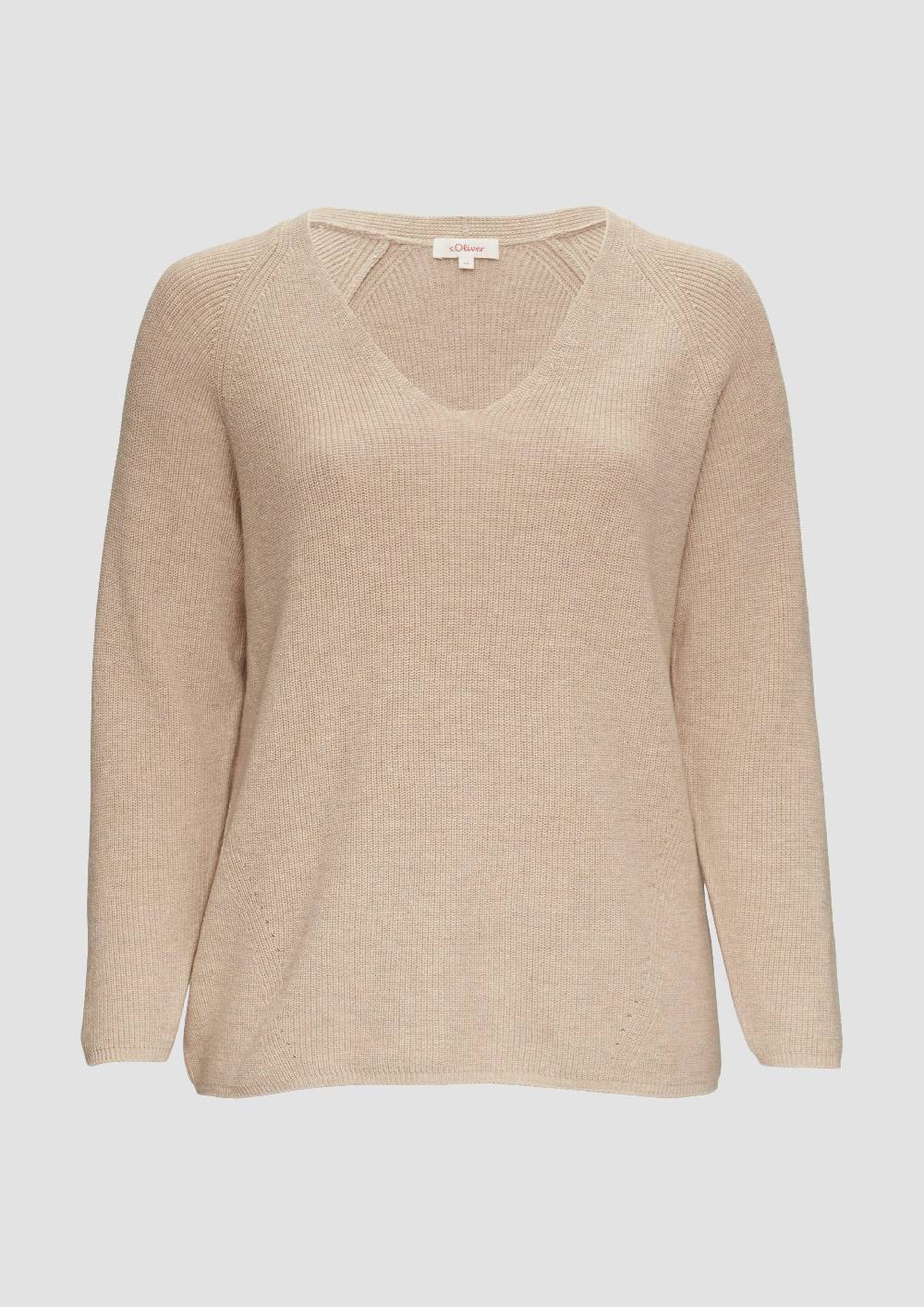 s.Oliver Strickpullover mit V-Ausschnitt im Loose Fit 50% Rabatt mit kostenlosem Versand