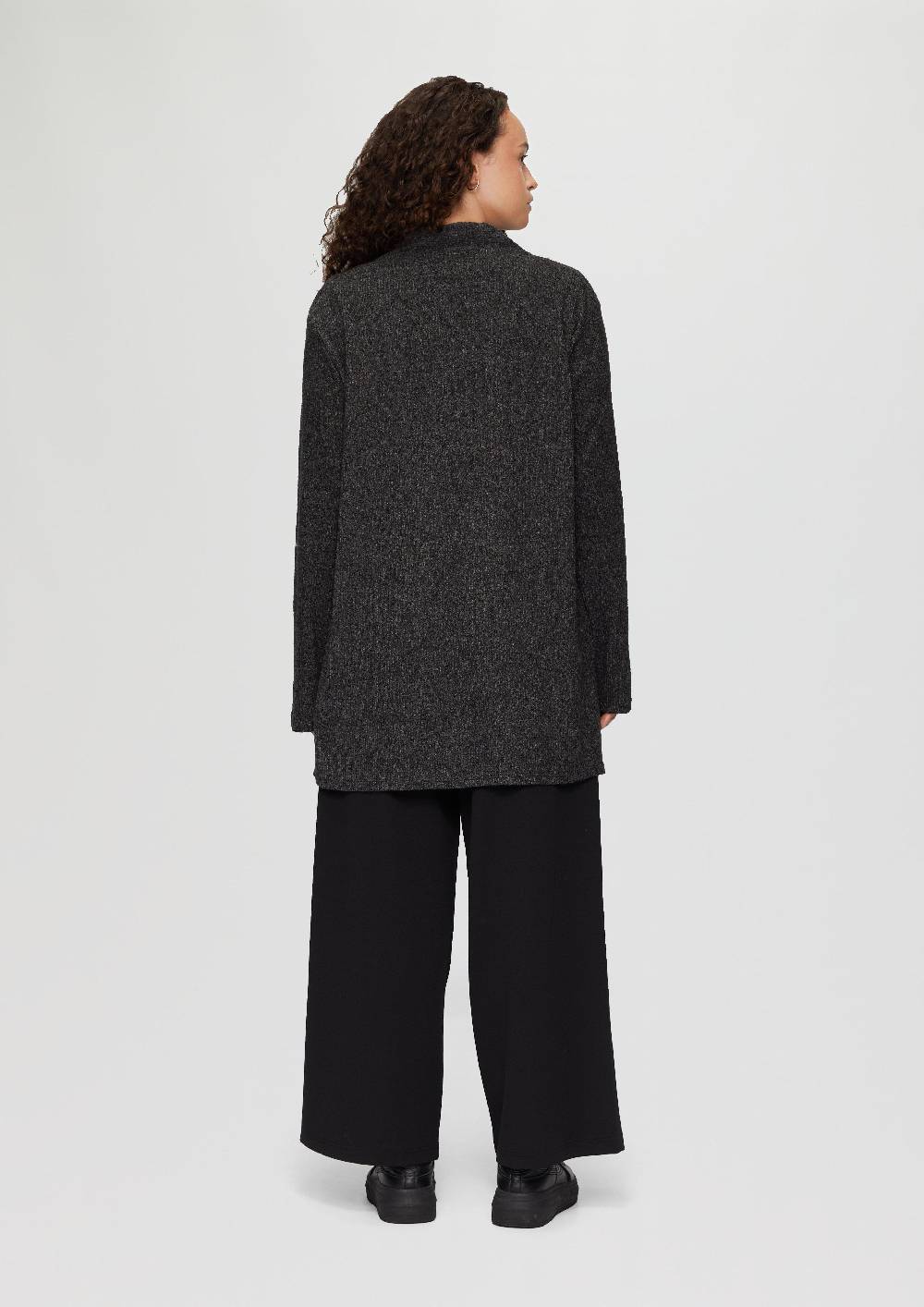 s.Oliver Gerippter Long-Cardigan in melierter Optik Black Friday Preise