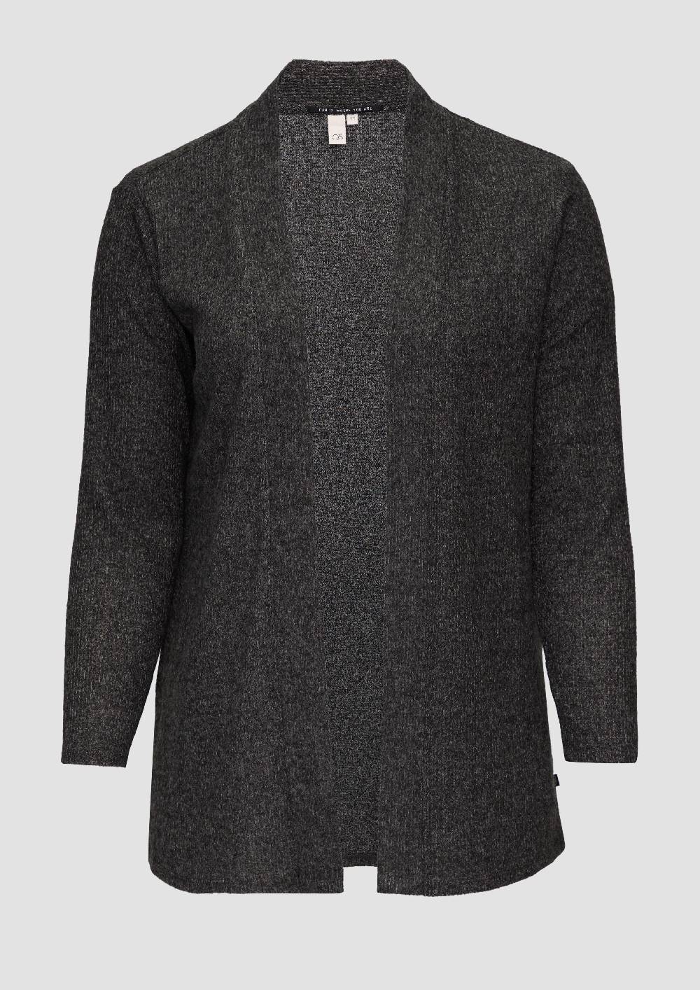 s.Oliver Gerippter Long-Cardigan in melierter Optik Black Friday Preise