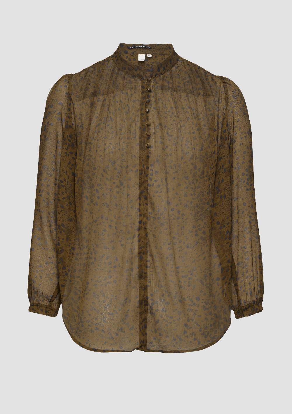 s.Oliver Leicht transparente Chiffonbluse mit Puffärmeln Im Verkauf
