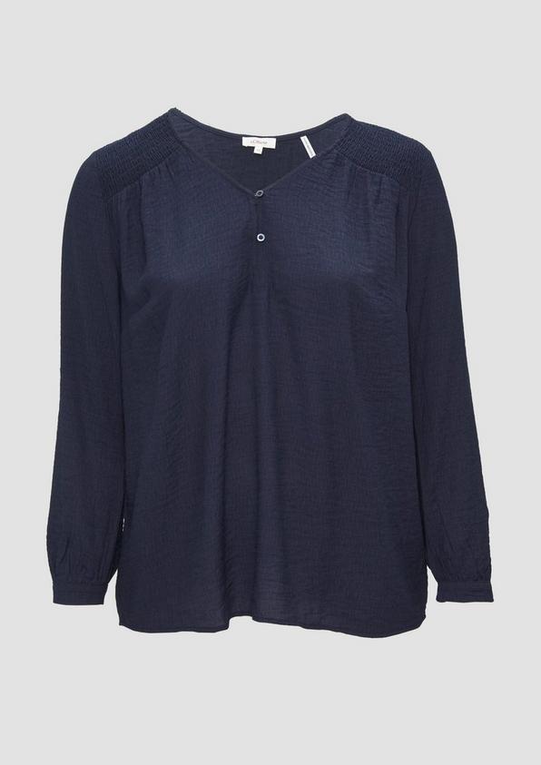 s.Oliver Strukturierte Bluse aus Viskosemix mit Smok Detail