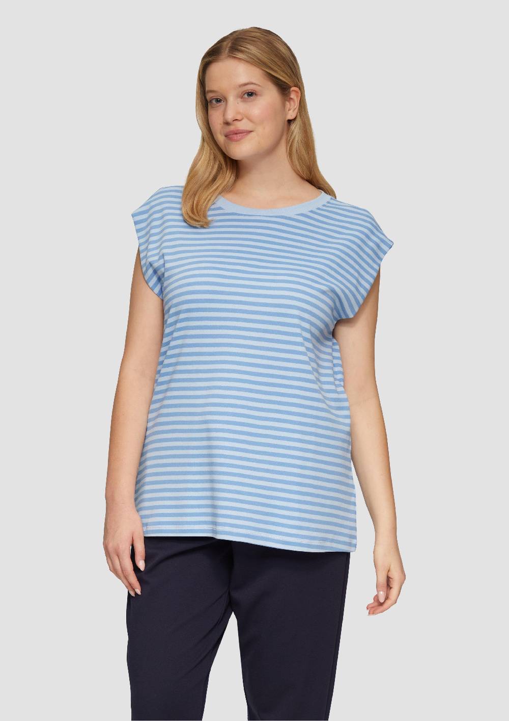 s.Oliver Gestreiftes Shirt im Relaxed Fit aus Interlock-Jersey Großer Ausverkauf