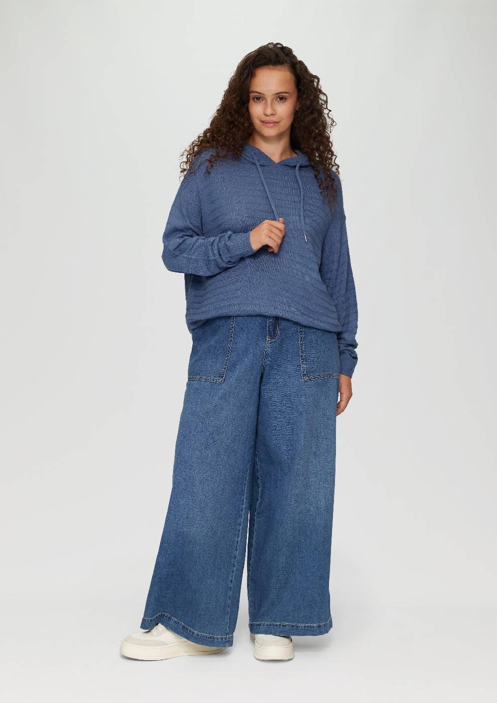 s.Oliver Strukturierter Strickpullover mit Kapuze Flash Sale