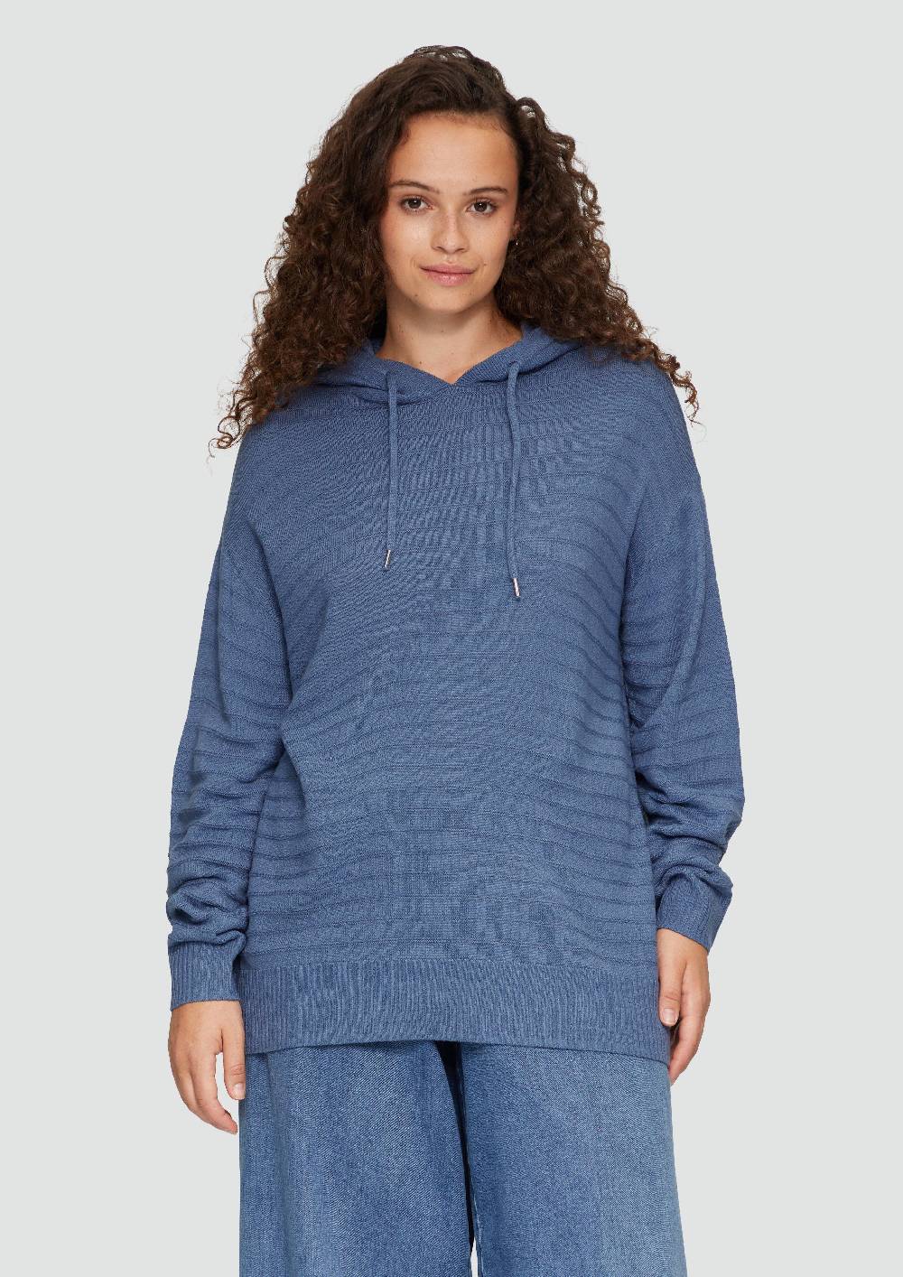 s.Oliver Strukturierter Strickpullover mit Kapuze Flash Sale
