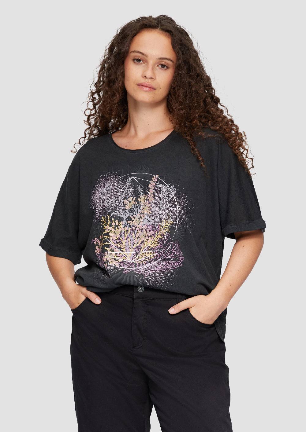 s.Oliver Oversize-Shirt mit Rundhalsausschnitt und Frontprint Online Shopping