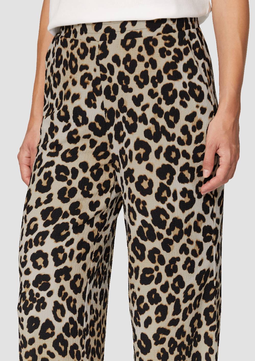 s.Oliver Hose mit Wide Leg aus strukturiertem Jersey Neueste Stile