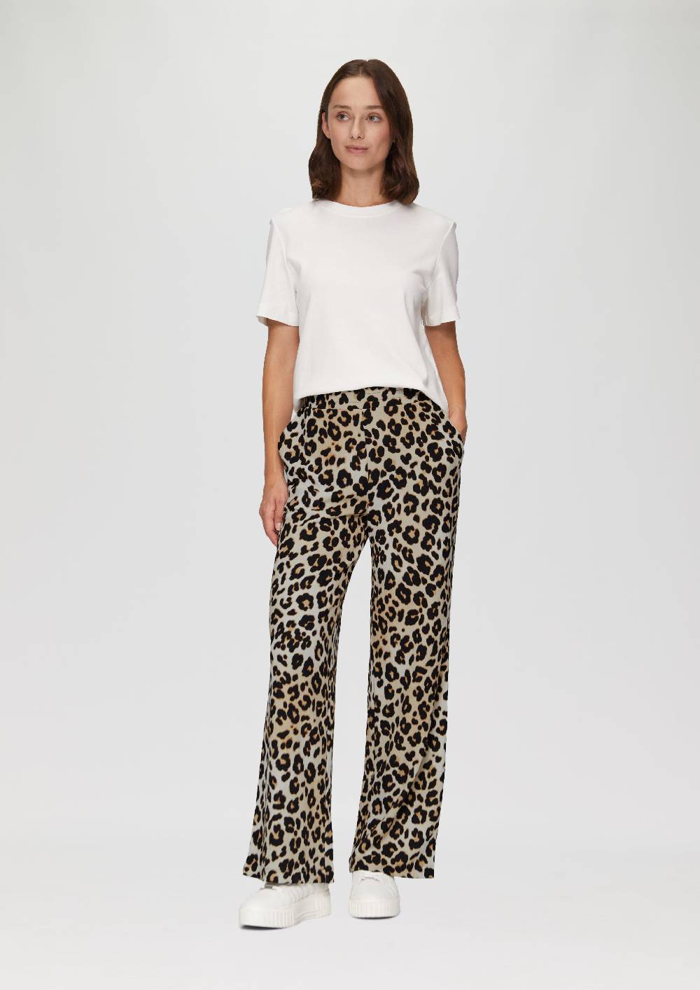 s.Oliver Hose mit Wide Leg aus strukturiertem Jersey Neueste Stile