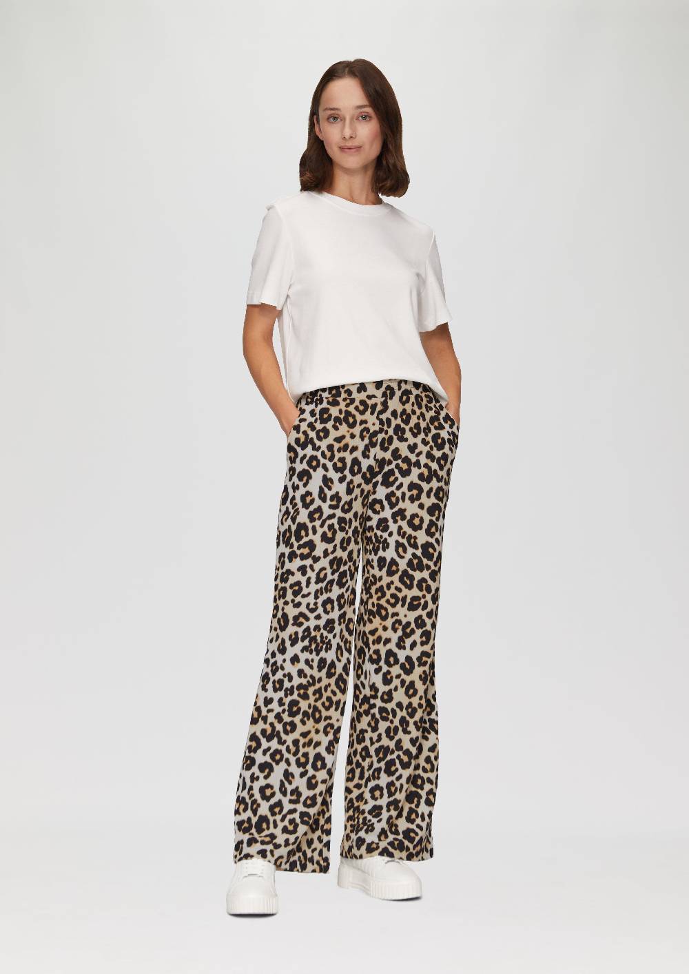 s.Oliver Hose mit Wide Leg aus strukturiertem Jersey Neueste Stile