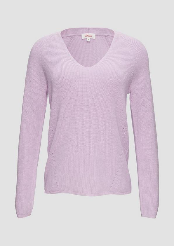 s.Oliver Strickpullover mit V-Ausschnitt und Raglan-Ärmeln