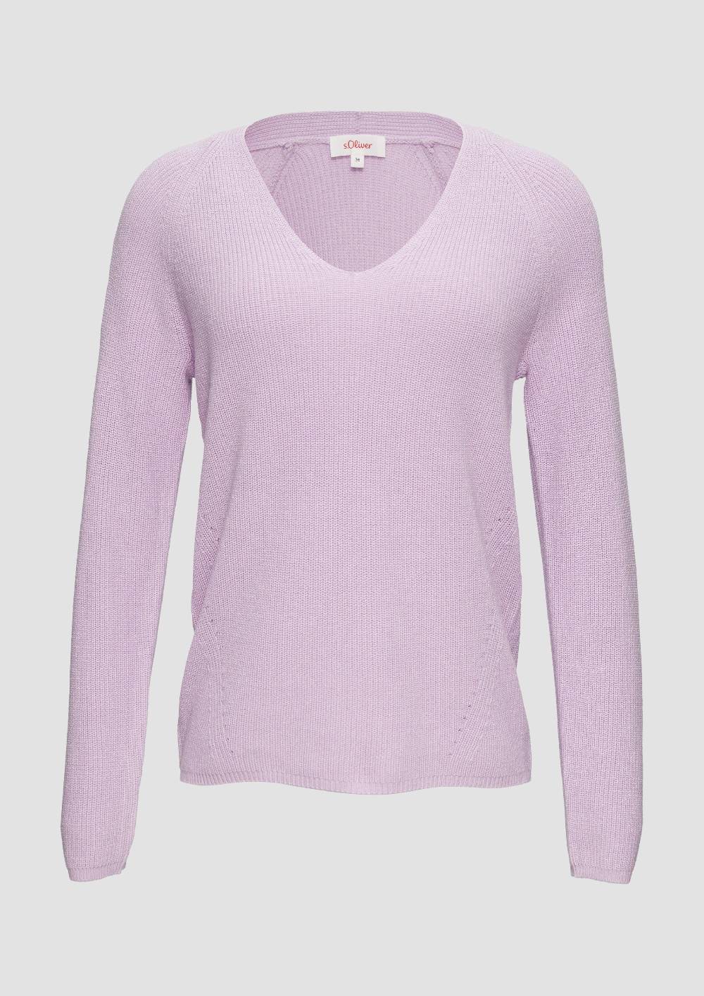s.Oliver Strickpullover mit V-Ausschnitt und Raglan-Ärmeln Letzte 2 Tage