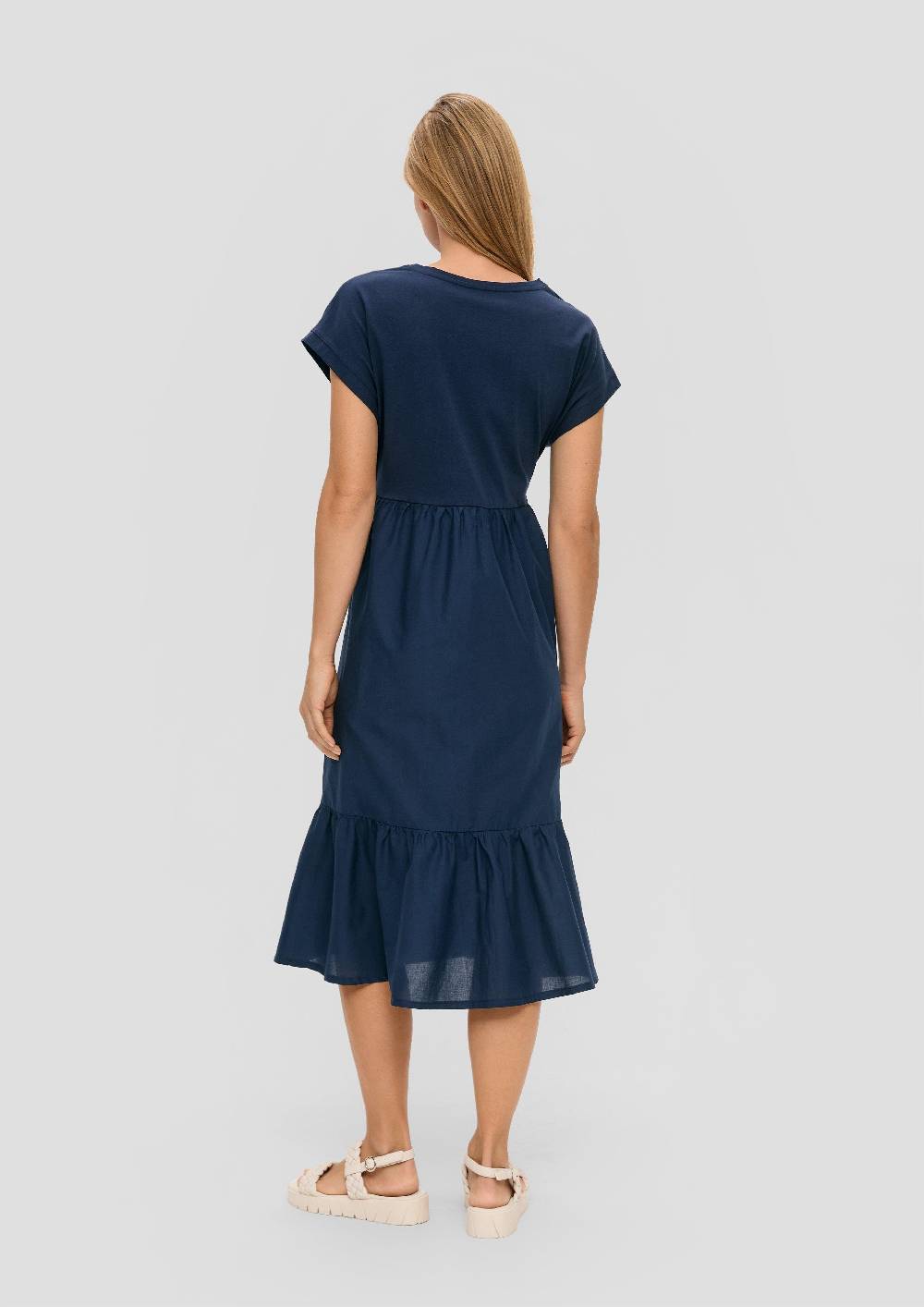 s.Oliver Luftiges Baumwollkleid im Fabricmix und Relaxed Fit Bis zu 65% Rabatt