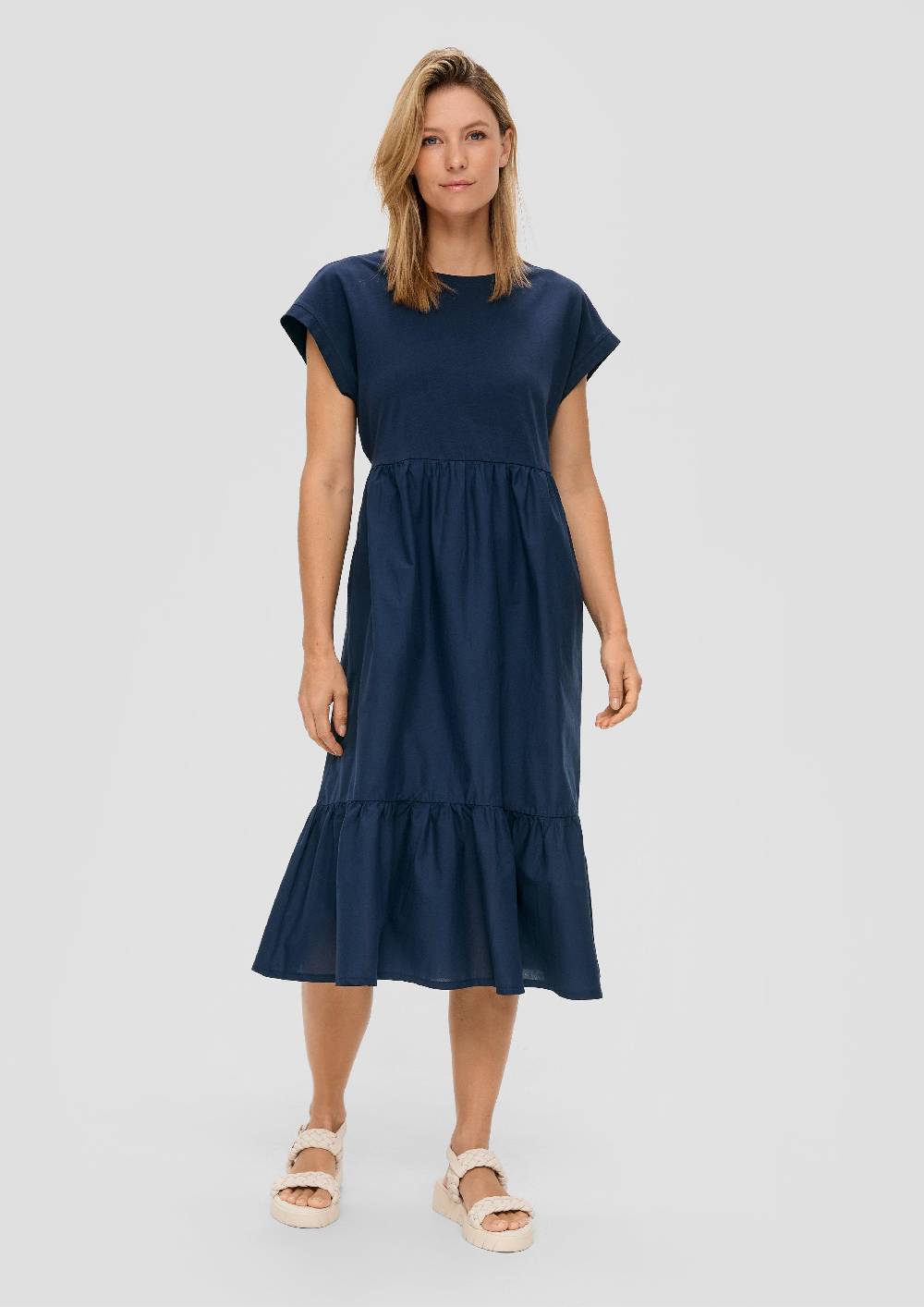 s.Oliver Luftiges Baumwollkleid im Fabricmix und Relaxed Fit Bis zu 65% Rabatt