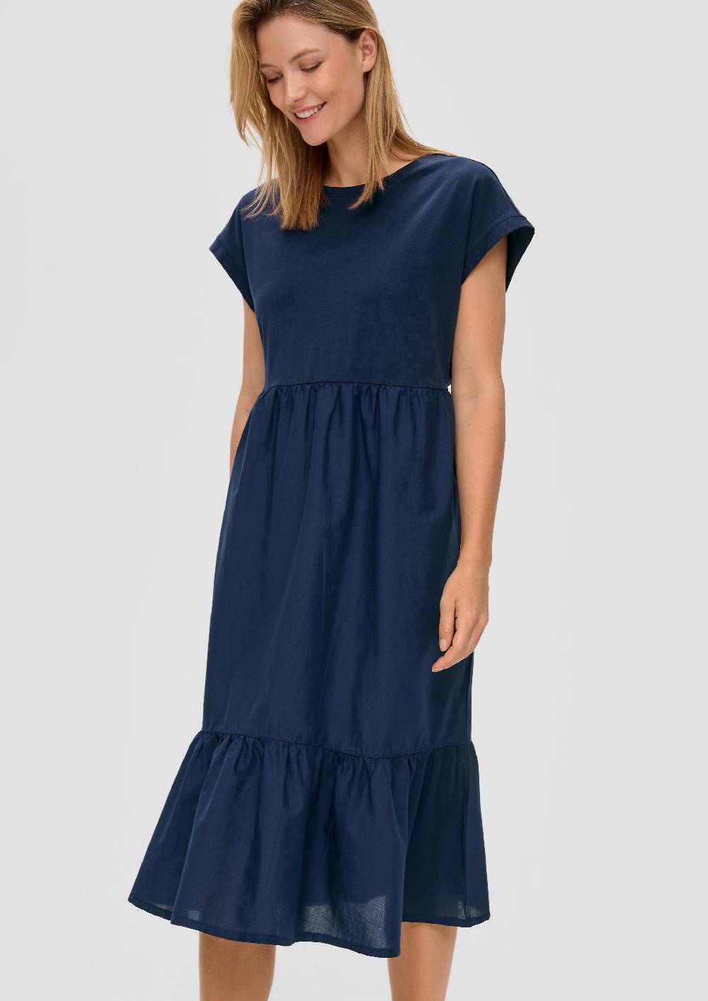 s.Oliver Luftiges Baumwollkleid im Fabricmix und Relaxed Fit Bis zu 65% Rabatt