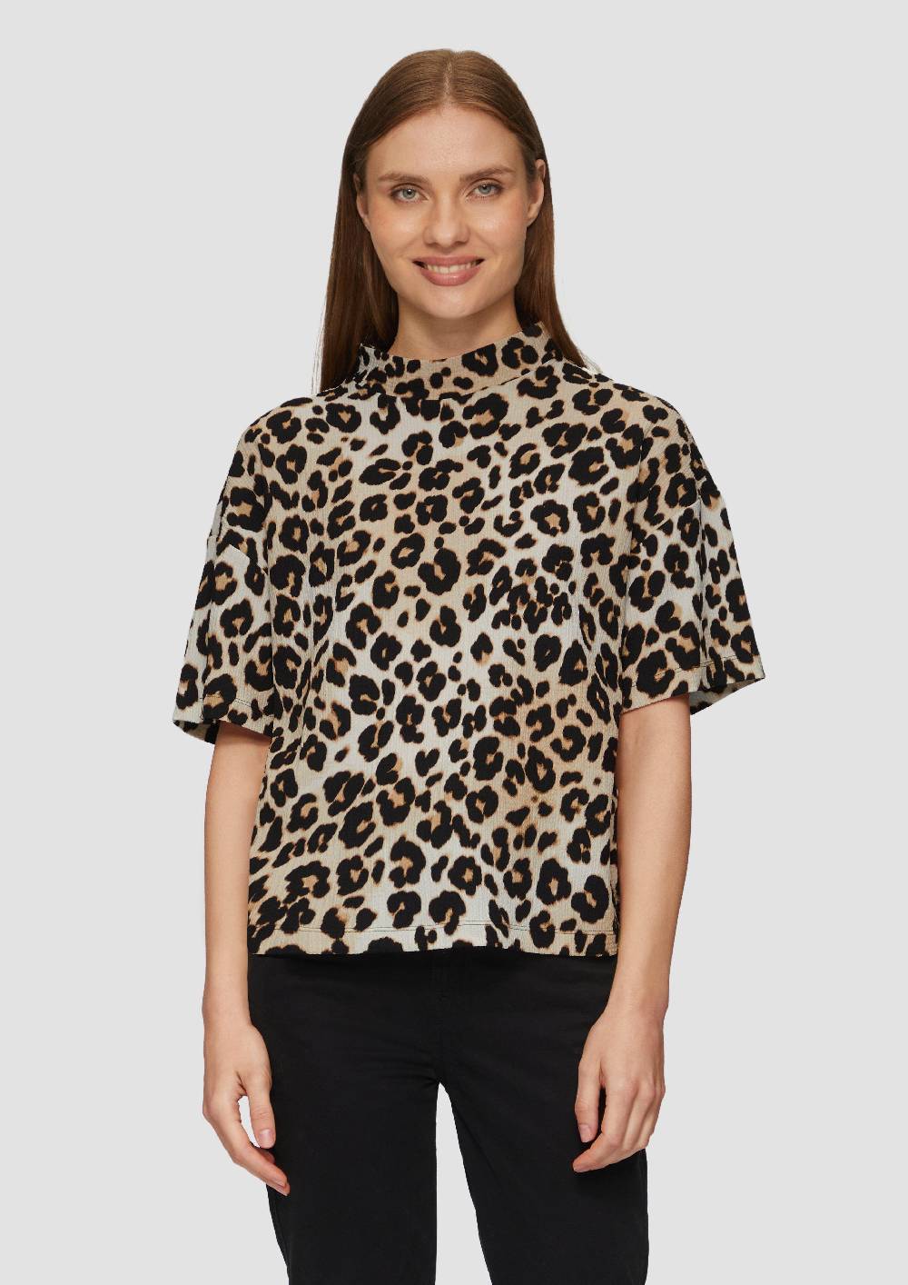 s.Oliver Crêpe-Shirt mit Stehkragen Nur für heute