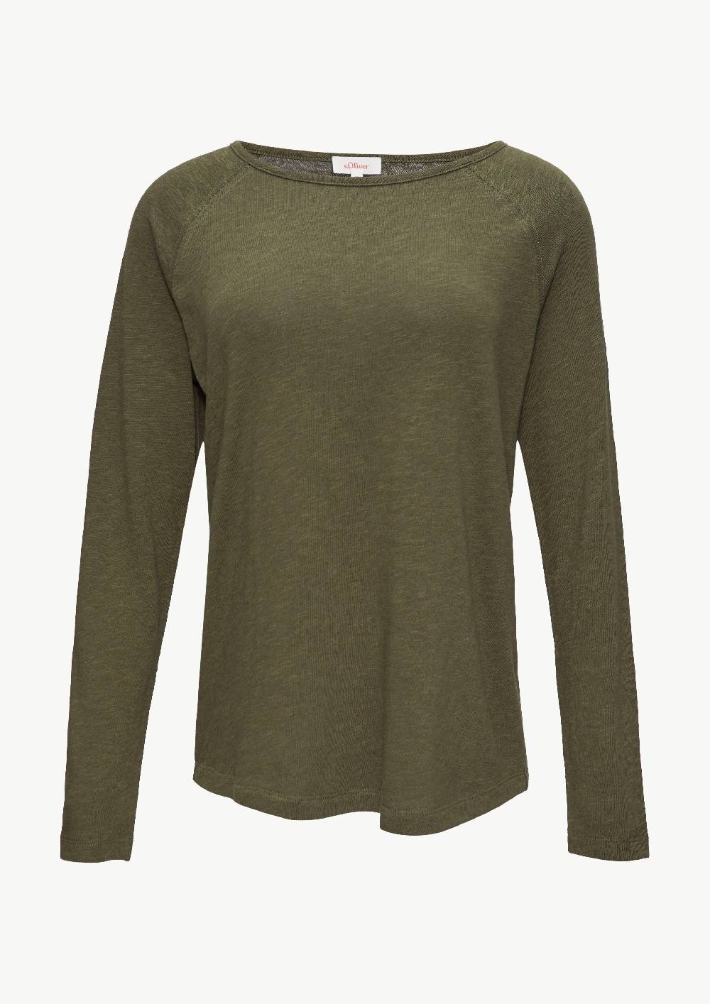s.Oliver Langarmshirt mit Flammgarnstruktur und Raglanärmeln 50% Rabatt mit kostenlosem Versand