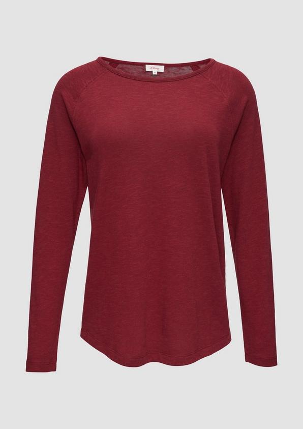 s.Oliver Langarmshirt mit Flammgarnstruktur und Raglanärmeln