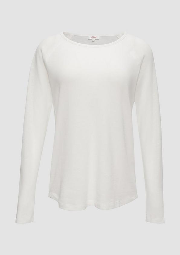 s.Oliver Langarmshirt mit Flammgarnstruktur und Raglanärmeln