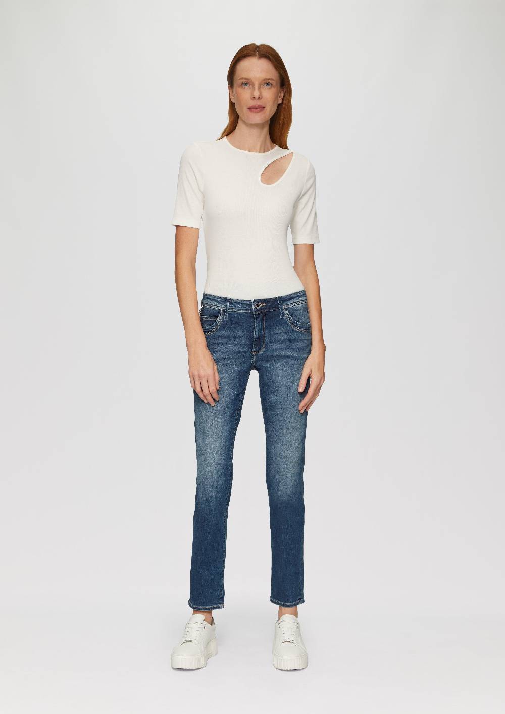 s.Oliver Jeans Betsy / Slim Fit / Mid Rise / Slim Leg / mit Zipp-Detail 50% Rabatt für begrenzte Zeit