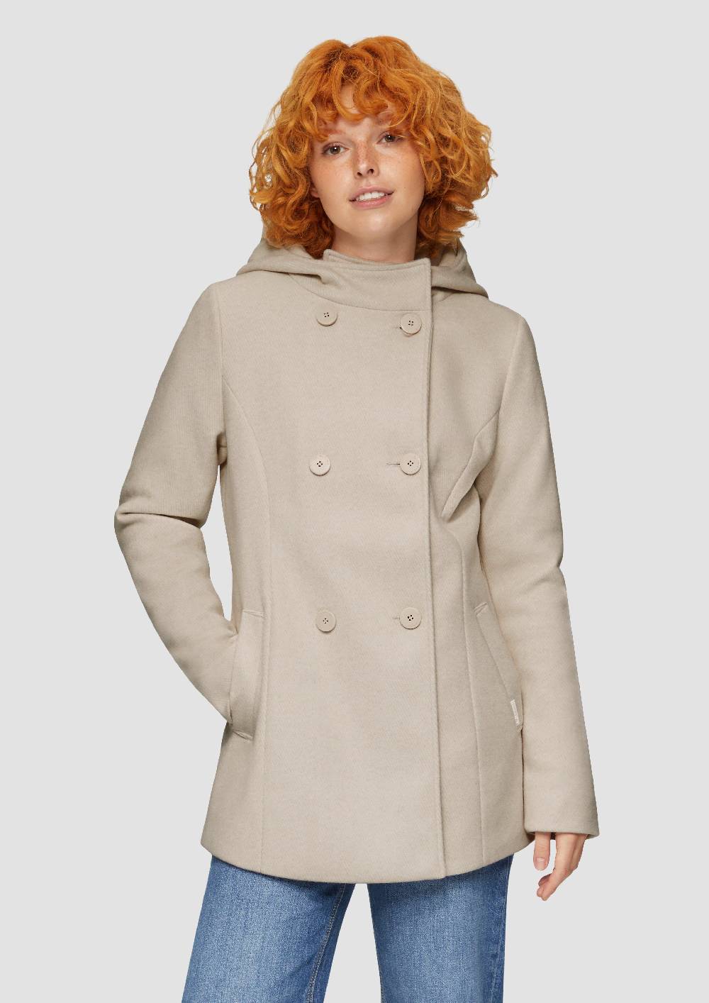 s.Oliver Jacke mit Kapuze in Wolloptik Fabrikverkauf